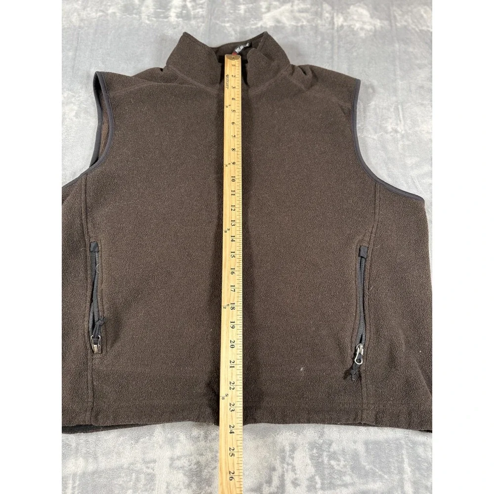 Eddie Bauer Men's Large Brown Polartec Fleece Full Zip Vest Outdoor Layering
